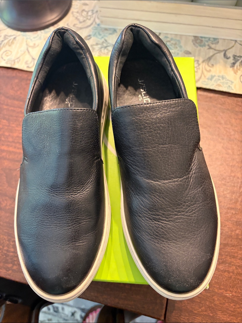 J Slides Slip-On Casual shoe. Gently used. Leather looks new with no flaws.